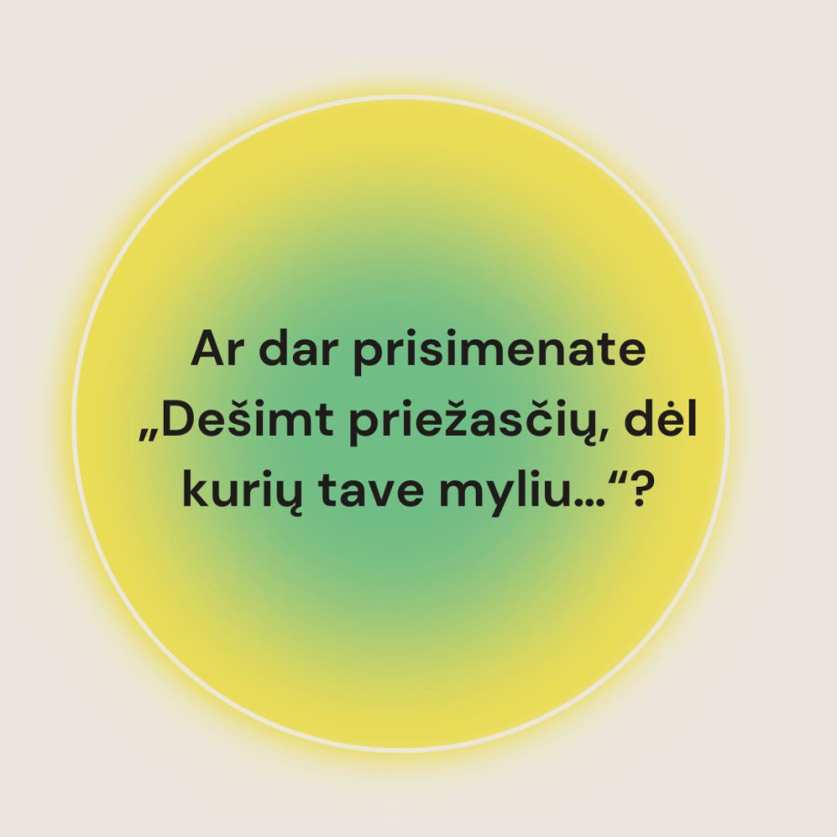 Ar dar prisimenate „Dešimt priežasčių, dėl kurių tave myliu…“?